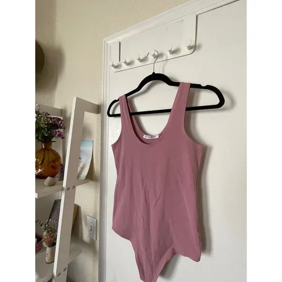 groceries apparel sustainable / eco conscious mauve / dusty rose / pink bodysuit - Picture 4 of 5